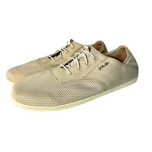 Olukai Waialua Lace Pavement Sneakers Slip On Shoes Cream White 10